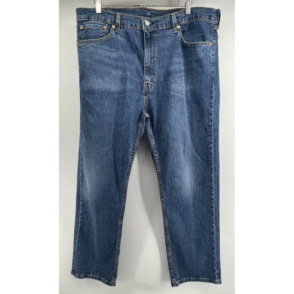 Levis 505 Regular Fit Jeans Tagged 40/30 Actual 42/30 Mid Wash Stretch Straight